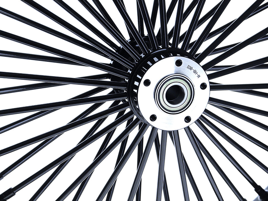 23in. x 3.5in. Mammoth Fat Spoke Front Wheel - Gloss Black. Fits FX Softail 2011-2015.