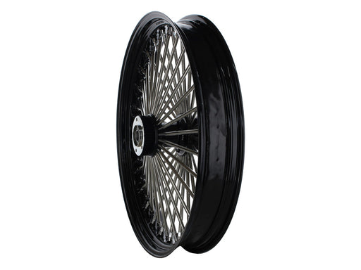 23in. x 3.5in. Mammoth Fat Spoke Front Wheel - Gloss Black & Chrome. Fits Softail Breakout 2013up.