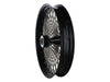 23in. x 3.5in. Mammoth Fat Spoke Front Wheel - Gloss Black & Chrome. Fits Touring 2008up.