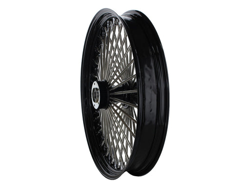 23in. x 3.5in. Mammoth Fat Spoke Front Wheel - Gloss Black & Chrome. Fits Touring 2008up.