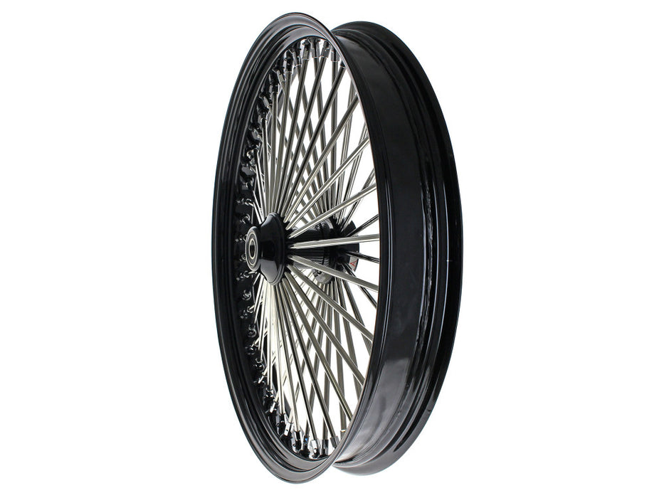 26in. x 3.5in. Mammoth Fat Spoke Front Wheel - Gloss Black & Chrome. Fits Softail Breakout 2013up.