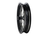 21in. x 3.5in. 40 Spoke Cross Laced Front Wheel - Gloss Black & Chrome. Fits Softail Heritage 2011up, Deluxe 2011-2020, Slim 2012-2021 & Fatboy 2011-2017