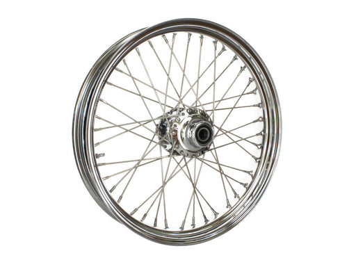 21in. x 3.5in. 40 Spoke Cross Laced Front Wheel - Chrome. Fits Touring 2008up