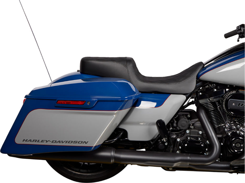 Performance Predator 2up Dual Seat with Black Double Diamond Lattice Stitch. Fits Most Touring 2008-2024