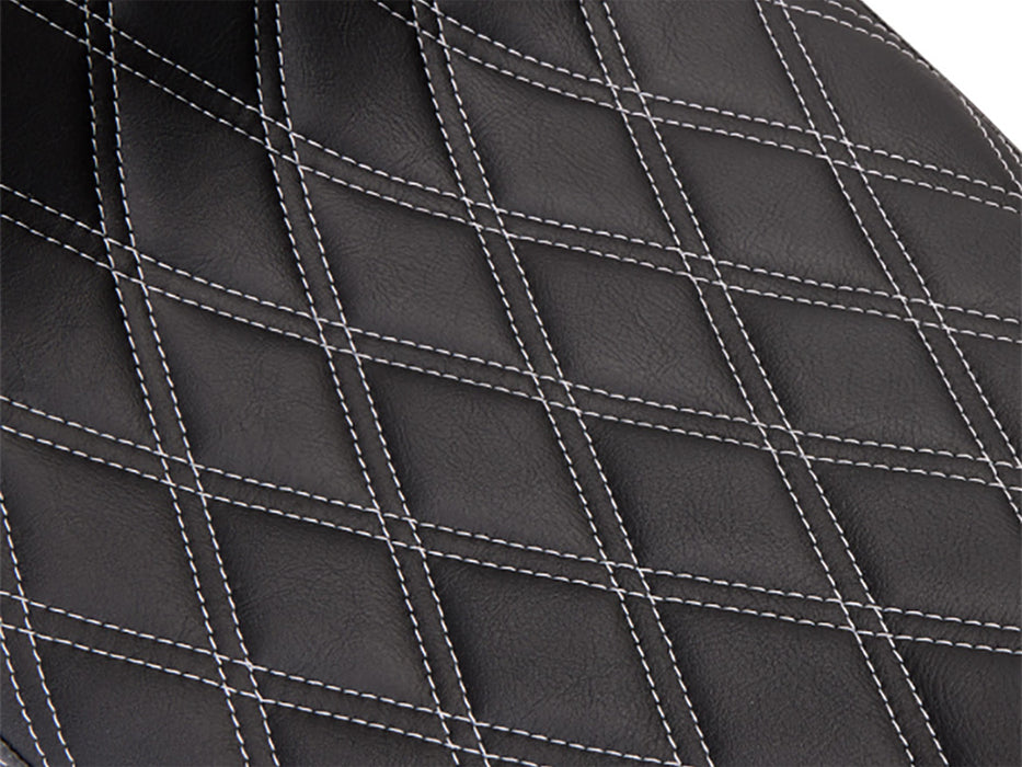 Performance Predator 2up Dual Seat with Silver Double Diamond Lattice Stitch. Fits Most Touring 2008-2024