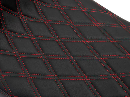 Performance Predator 2up Dual Seat with Red Double Diamond Lattice Stitch. Fits Most Touring 2008-2024
