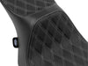 Predator 3, 2up Dual Seat with Silver Double Diamond Lattice Stitch. Fits CVO Touring 2023up, Street Glide & Road Glide 2024up, Touring 2025up