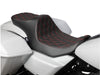 Predator 3, 2up Dual Seat with Red Double Diamond Lattice Stitch. Fits CVO Touring 2023up, Street Glide & Road Glide 2024up, Touring 2025up