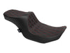 Predator 3, 2up Dual Seat with Red Double Diamond Lattice Stitch. Fits CVO Touring 2023up, Street Glide & Road Glide 2024up, Touring 2025up