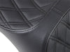 Predator 3 Dual Seat with Black Double Diamond Lattice Stitch. Fits Softail Deluxe 2018-2020, Slim 2018-2021, Standard 2020-2024 & Street Bob & Heritage Classic 2018up