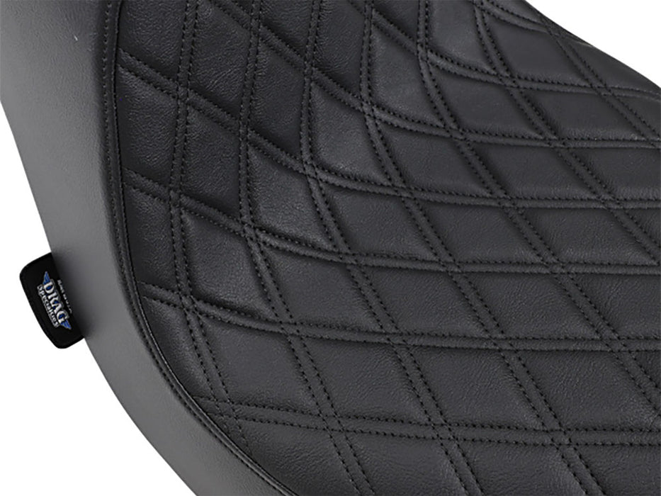 Predator 3 Dual Seat with Black Double Diamond Lattice Stitch. Fits Fat Boy 2018up & Breakout 2023up
