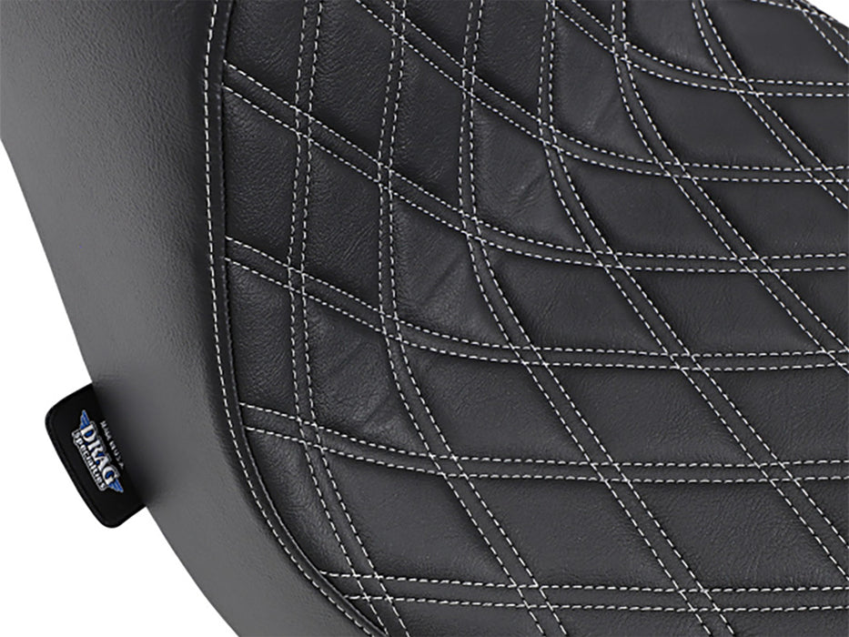 Predator 3 Dual Seat with Silver Double Diamond Lattice Stitch. Fits Fat Boy 2018up & Breakout 2023up