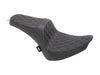 Predator 3 Dual Seat with Silver Double Diamond Lattice Stitch. Fits Softail 2000-2017 with 130 or 150 OEM Rear Tyre