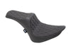 Predator 3 Dual Seat with Silver Double Diamond Lattice Stitch. Fits Softail 1984-1999