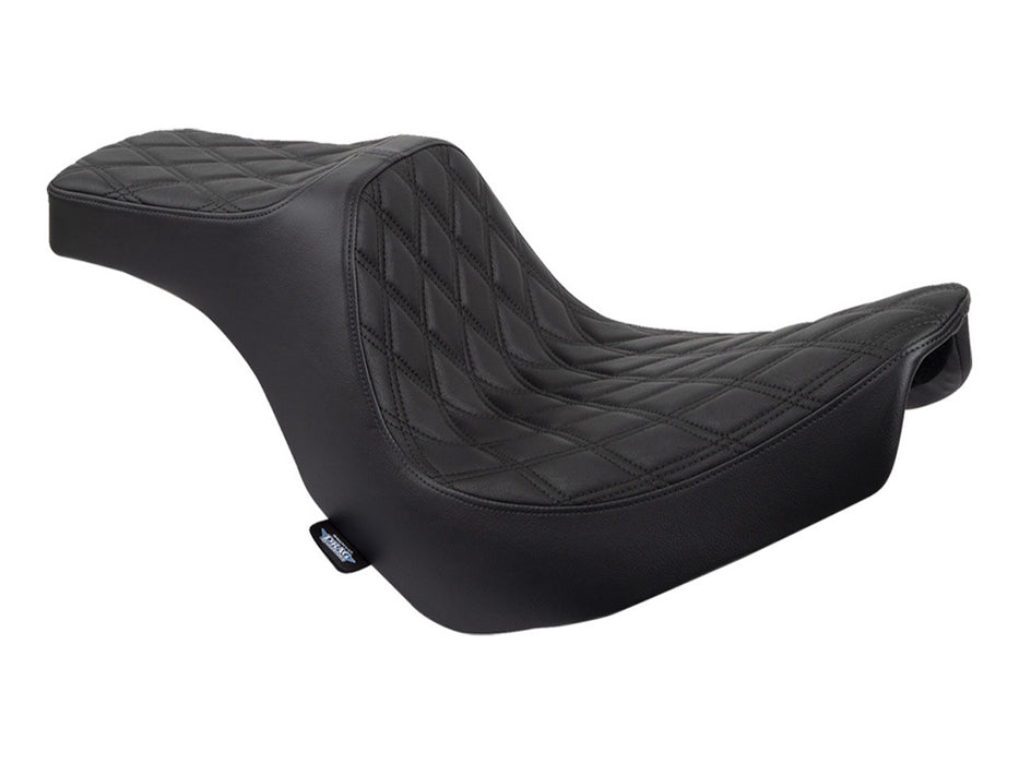 Predator 3 Dual Seat with Black Double Diamond Lattice Stitch. Fits Sport Glide & Low Rider 2018up, Low Rider S 2020up & Low Rider ST 2022up
