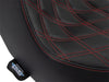 Predator 3 Dual Seat with Red Double Diamond Lattice Stitch. Fits Sport Glide & Low Rider 2018up, Low Rider S 2020up & Low Rider ST 2022up