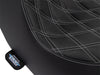 Predator 3 Dual Seat with Silver Double Diamond Lattice Stitch. Fits Sport Glide & Low Rider 2018up, Low Rider S 2020up & Low Rider ST 2022up