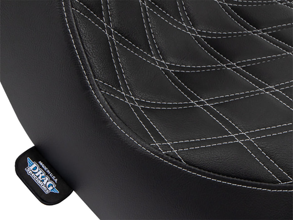 Predator 3 Dual Seat with Silver Double Diamond Lattice Stitch. Fits Sport Glide & Low Rider 2018up, Low Rider S 2020up & Low Rider ST 2022up