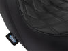 Performance Predator Dual Seat with Black Double Diamond Lattice Stitch. Fits Sport Glide & Low Rider 2018up, Low Rider S 2020up & Low Rider ST 2022up