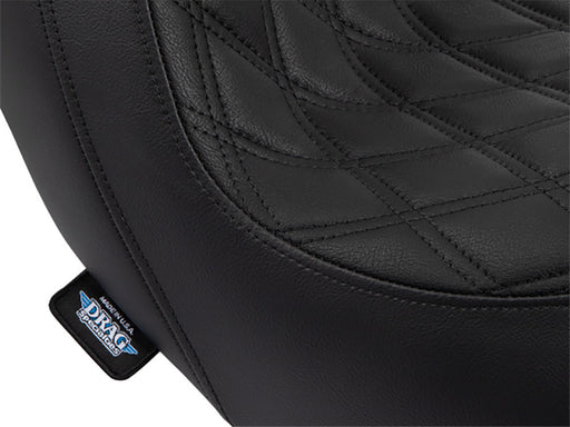 Performance Predator Dual Seat with Black Double Diamond Lattice Stitch. Fits Sport Glide & Low Rider 2018up, Low Rider S 2020up & Low Rider ST 2022up