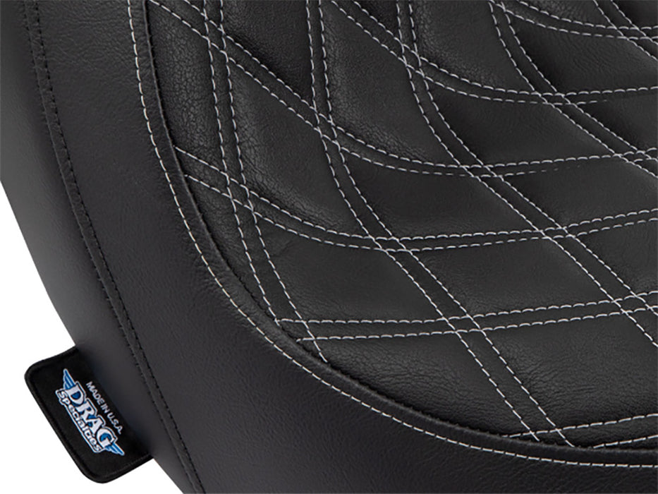 Performance Predator Dual Seat with Silver Double Diamond Lattice Stitch. Fits Sport Glide & Low Rider 2018up, Low Rider S 2020up & Low Rider ST 2022up
