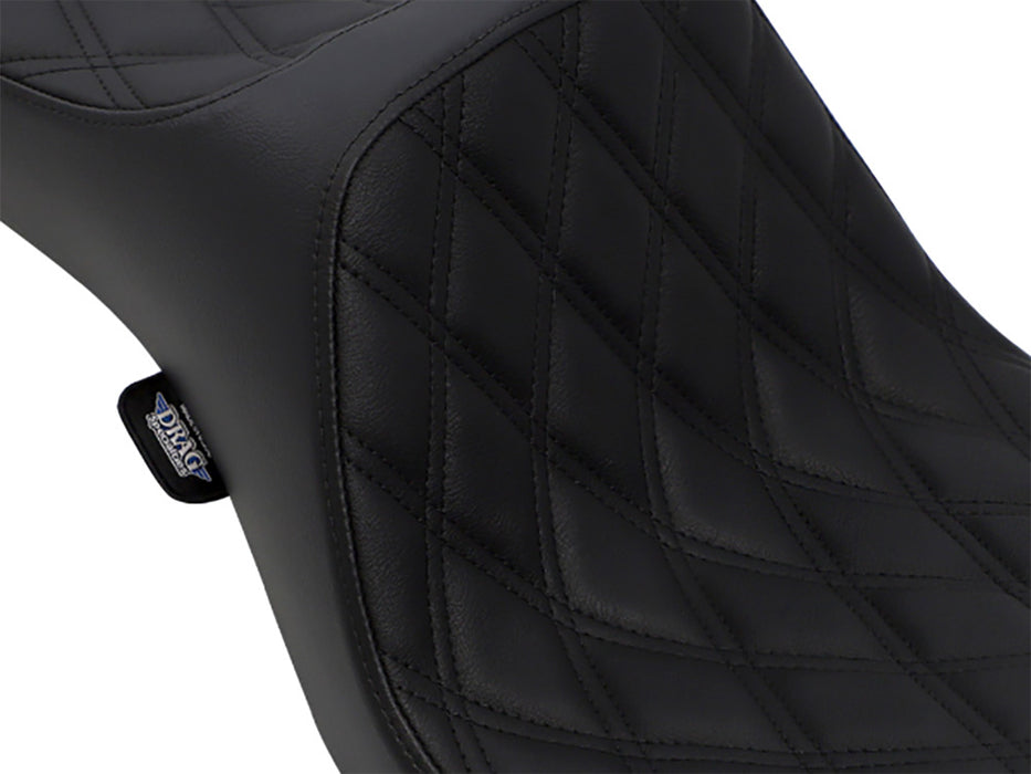 Predator 3 Dual Seat with Black Double Diamond Lattice Stitch. Fits Dyna 2006-2017
