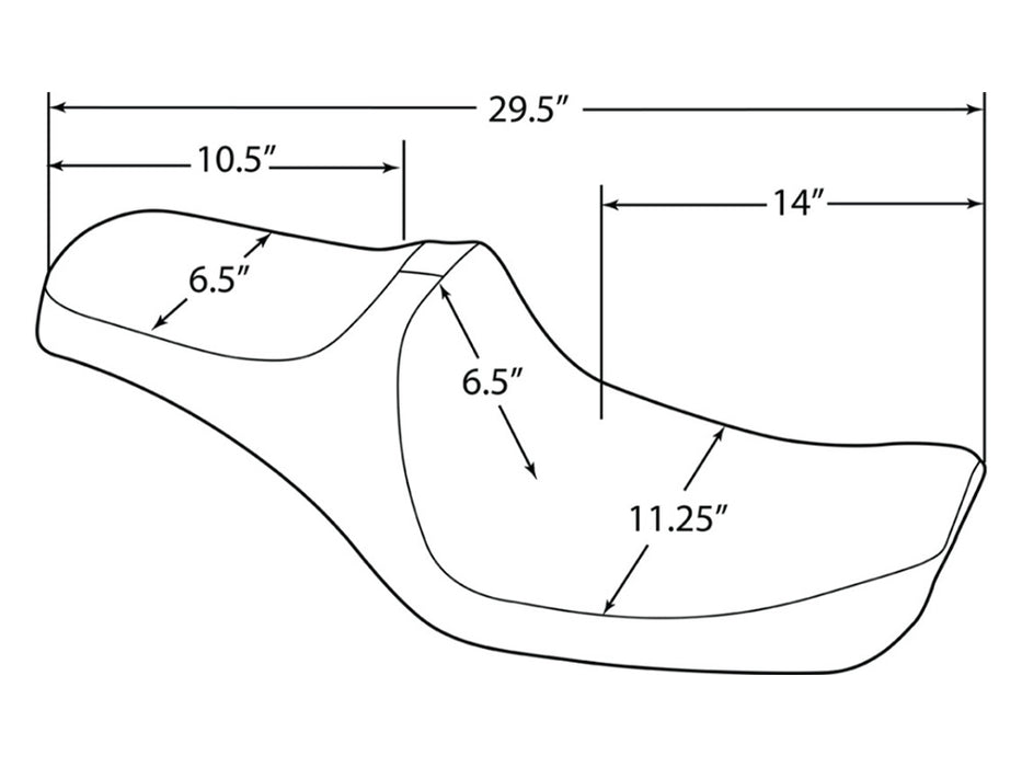 Predator 3 Dual Seat - Smooth Black. Fits Dyna 1996-2003