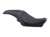 Predator Dual Seat with Black Double Diamond Lattice Stitch. Fits Sportster 2004-2021