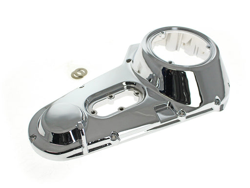 Outer Primary Cover with Running Board Lugs - Chrome. Fits 4Spd FLH 1970-1984