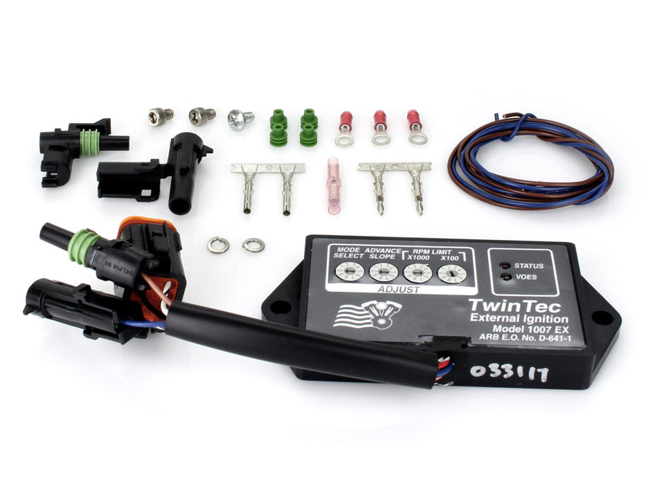 External Ignition Module with 8 Pin Rectangle Plug. Fits Evolution Big Twin 1995-1998 and Sportster 1994-1997.