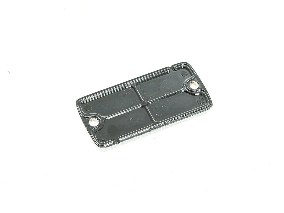 Master Cylinder Cap - Chrome. Fits Front on Big Twin & Sportster 1982-1995 & Rear on Touring 1990-1998, FXR 1990-1994 & FX Softail 1990-1999