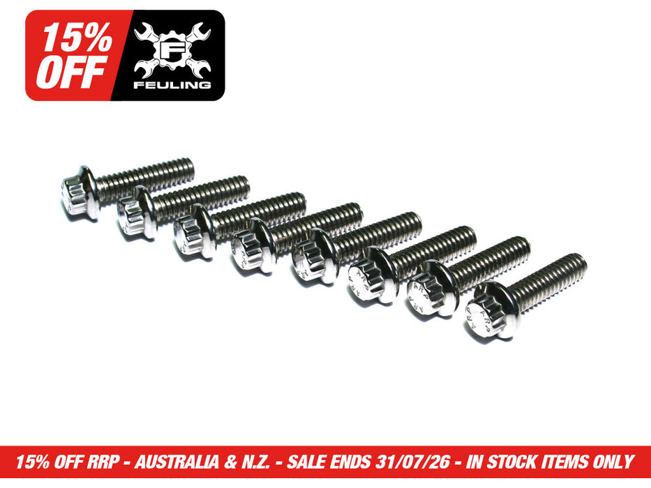 ARP 12 Point Tappet Cover Bolts - Stainless Steel. Fits Softail 2000up, Touring 1999up & Dyna 1999-2017