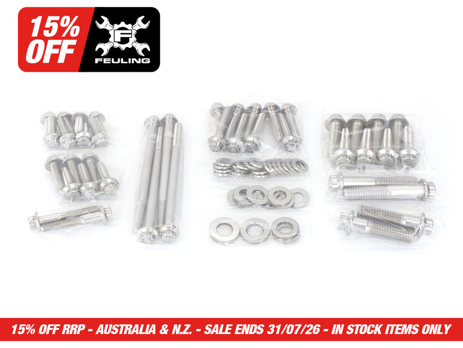 ARP 12 Point Primary & Transmission Fastener Show Bike Kit. Fits Touring 2017up.
