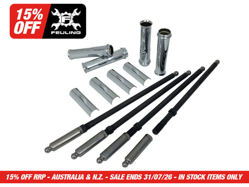 Quick Install Adjustable Pushrod Kit - Chrome. Fits Twin Cam 1999-2017.
