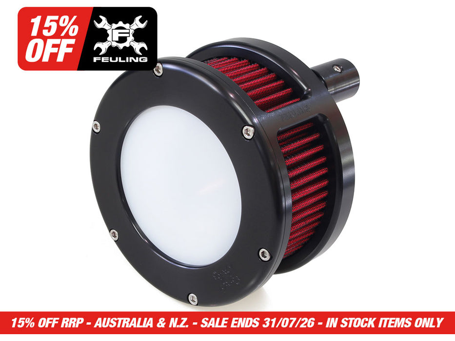 BA Air Cleaner Kit - Black with Clear Cover. Fits Touring 2017-2024 & Softail 2018-2024