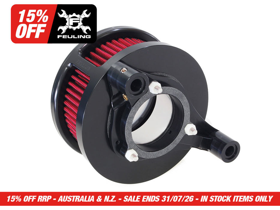BA Air Cleaner Kit - Black with Clear Cover. Fits Touring 2017-2024 & Softail 2018-2024