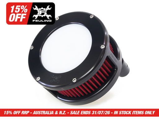 BA Air Cleaner Kit - Black with Clear Cover. Fits Touring 2017-2024 & Softail 2018-2024