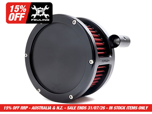 BA Air Cleaner Kit - Black with Solid Cover & Red Filter. Fits Touring 2008-2016, Softail 2016-2017, CVO Softail 2011-2017 & Dyna Low Rider S 2016-2017 with Throttle-by-Wire