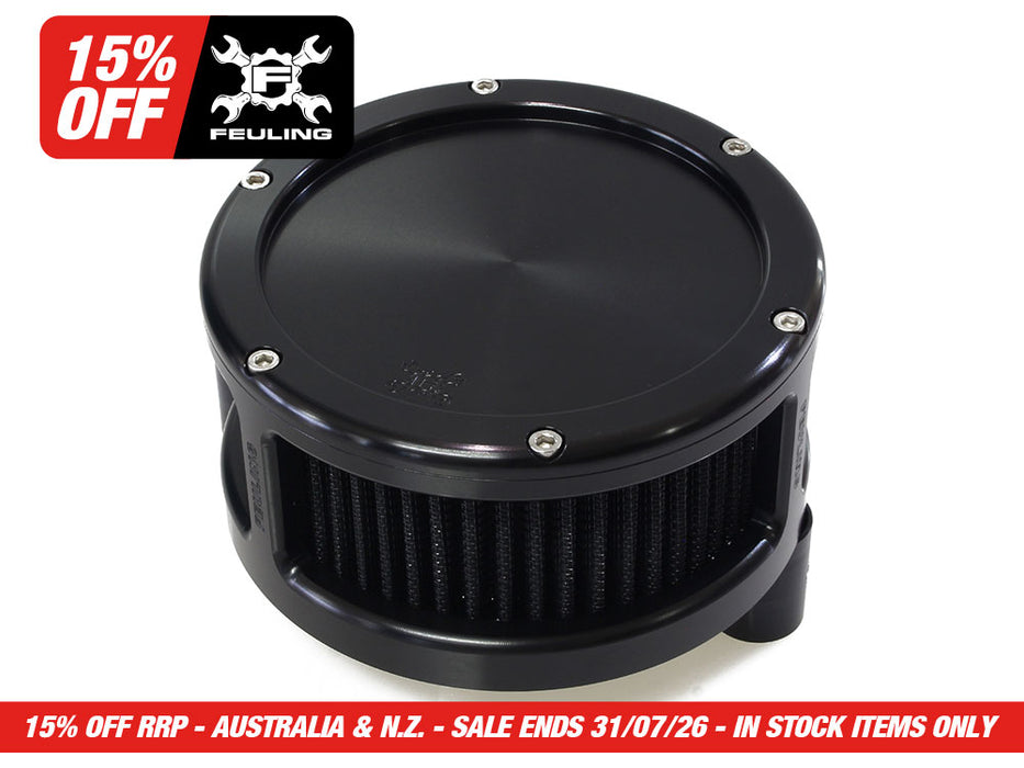 BA Air Cleaner Kit - Black with Solid Cover. Fits Touring 2017-2024 & Softail 2018-2024