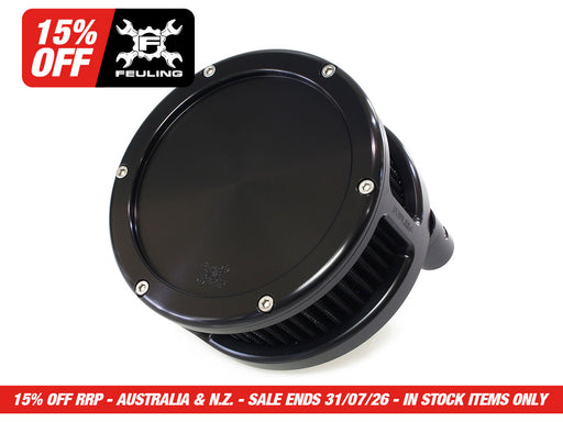 BA Air Cleaner Kit - Black with Solid Cover. Fits Touring 2017-2024 & Softail 2018-2024