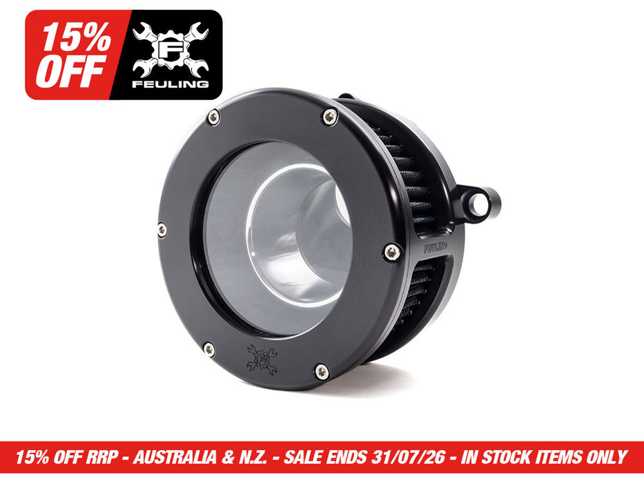 BA Air Cleaner Kit - Black with Clear Cover. Fits CVO Touring 2023up, Street Glide & Road Glide 2024up, Touring 2025up & Softail 2025up