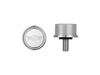 1/4in.-20 Knurled Seat Mount Screw - Stainless with Figurati Designs Logo. Fits H-D 1996up