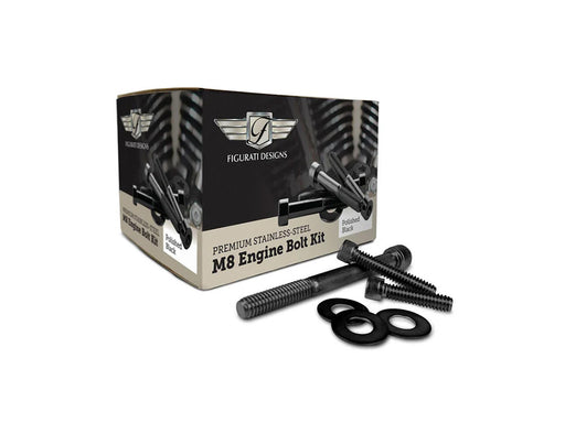 Polished Allen Head Show Bike Kit - Black Stainless Steel. Fits Milwaukee-Eight 2017up