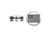 Swingarm Pivot Bolt Covers - Stainless with American Flag. Fits Touring 2011up