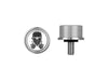 1/4in.-20 Knurled Seat Mount Screw - Stainless with Masked Skull. Fits H-D 1996up