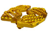 Savage Series Rider Floorboards - Gold. Fits Touring 1980up, FL Softail 1986-2017 & Dyna Switchback 2012-2016