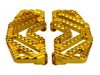 Savage Series Rider Floorboards - Gold. Fits Touring 1980up, FL Softail 1986-2017 & Dyna Switchback 2012-2016