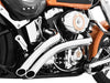 Radical Radius Exhaust - Chrome with Chrome End Caps. Fits Softail 1986-2017.