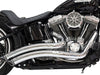 Sharp Curve Radius Exhaust - Chrome with Black End Caps. Fits Softail 1986-2017.