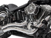 Sharp Curve Radius Exhaust - Chrome with Black End Caps. Fits Softail 1986-2017.